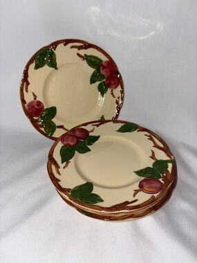 Franciscan Apple Set of 4 Saucer Plates 6.5” Vintage USA Hand Painted - AS IS
